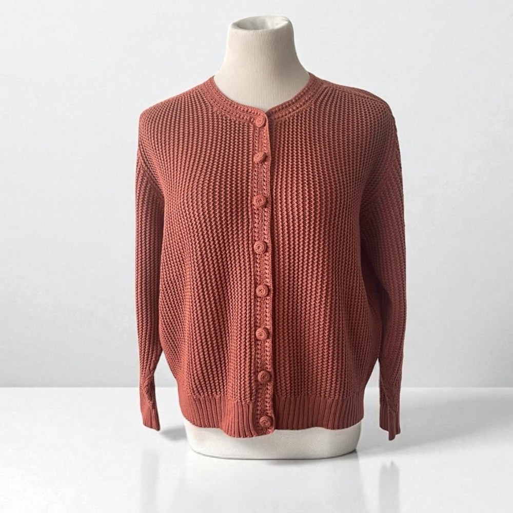 New! PERUVIAN CONNECTION BUTTON FRONT CARDIGAN SIZE LARGE